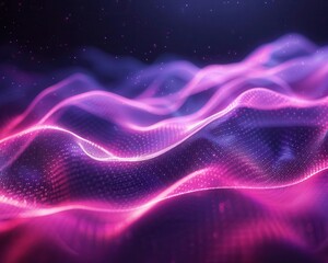 Poster - Abstract digital waves with ample space for text, ideal for tech and futuristic themes