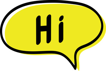 Yellow Hi Speech Bubble