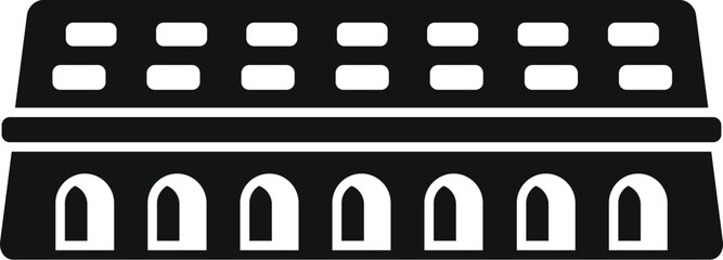 Poster - Building with columns icon in simple style on a white background