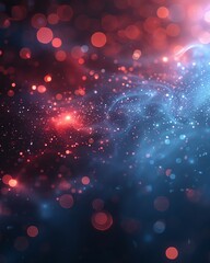 Poster - mesmerizing abstract red and blue bokeh lights creating a dreamy and ethereal cosmic background, per