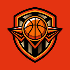 Wall Mural - basketball team logo design illustration on solid background