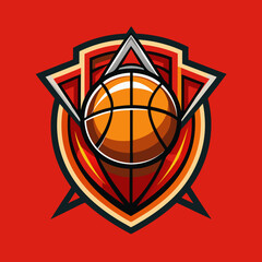 Wall Mural - basketball team logo design illustration on solid background