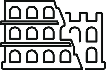 Poster - This illustration depicts the iconic colosseum, a testament to the architectural prowess of ancient rome, still standing tall despite the passage of centuries