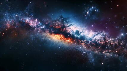 Aufkleber - A vibrant, colorful image of the Milky Way Galaxy, showcasing its swirling clouds of gas and dust, and countless stars.