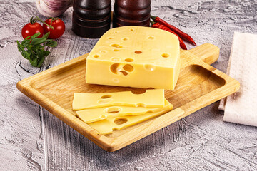 Wall Mural - Maasdam cheese piece with slices