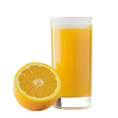 Wall Mural - Freshly pressed orange juice on transparent background, mockup template for artwork design isolated on transparent background cutout png