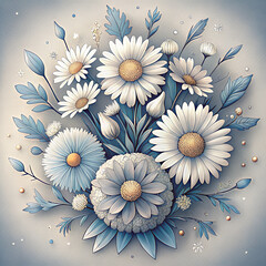 Sticker - abstract floral background