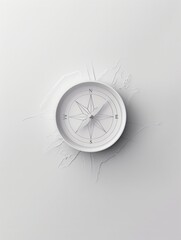 Poster - A minimalist image of a compass with clear lines and a white background. Generative AI