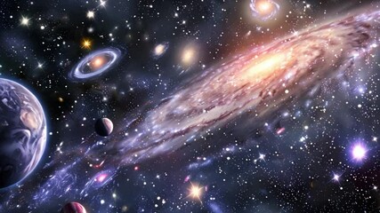 Poster - This colorful image of a galaxy filled with stars. Space background