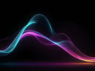 Wall Mural - abstract Luminous neon wave, abstract light effect illustration Wavy glowing bright flowing curve lines