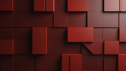 Wall Mural - Embrace simplicity with this captivating abstract background design. A minimalist arrangement of red geometric shapes creates a harmonious composition. Generative Ai.