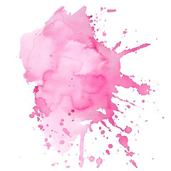 Wall Mural - abstract pink watercolor splash blob isolated on transparent background