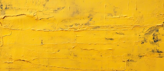 Poster - Texture of yellow paint peeling off a surface, suitable for a copy space image.