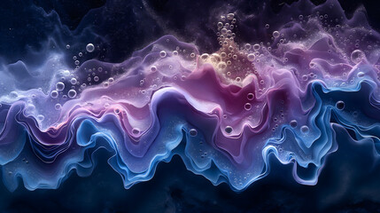 Wall Mural - Cosmic Fluid Art Composition with Vivid Colors and Swirling Patterns