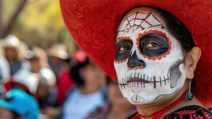 Wall Mural - woman with day of the dead makeup