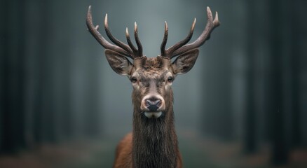 Poster - Majestic deer with impressive antlers