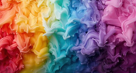 Poster - Vibrant rainbow floral background