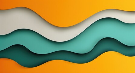 Wall Mural - abstract wavy paper art background