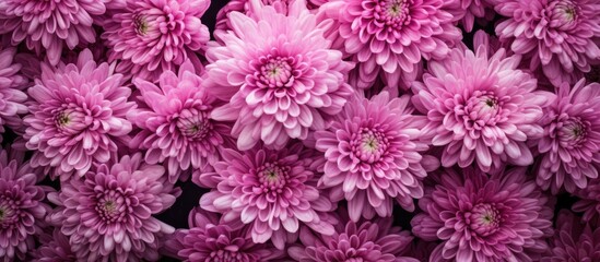 Poster - Chrysanthemums, also known as chrysanthemum flowers, create a beautiful display with copy space image.