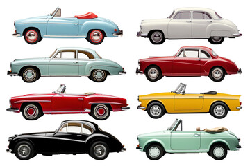 Poster - Classic car png element set, transparent background