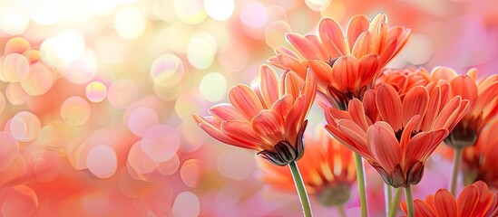 Aufkleber - A stunning close-up of vibrant orange flowers against a softly blurred backdrop, ideal for a copy space image.