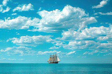 Poster - a sailboat floating in the middle of the ocean