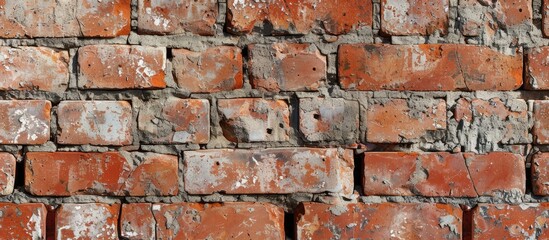 Poster - Seamless texture background of an aged brick wall with copy space image.