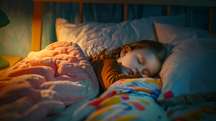 Wall Mural - child is sleeping in the bed