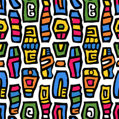 Poster - African textile pattern icon vector