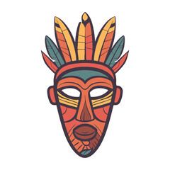 Poster - African tribal mask icon vector