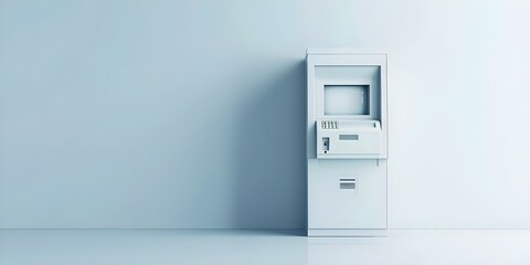 ATM machine against a white background. Concept Product Photography, Technology, Cashless Transactions, Financial Services