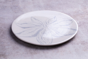 Aufkleber - Empty blank ceramic dish on a gray background