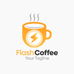 Wall Mural - Flash Coffee Logo Vector Template Design. Good for Business, Start up, Agency, and Organization