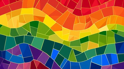 Wall Mural - Abstract Rainbow Mosaic Pattern Background
