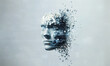 © IBEX.Media - Fragmented digital face composed of cubes, symbolizing AI and technology