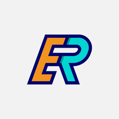 Wall Mural - Initial Letter ER or RE Logo, Monogram Logo letter E with R combination, design logo template element, vector illustration