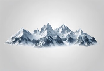 Wall Mural - snow covered mountains on a plain background