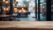 © Araya - The wood table top on a blurred interior background