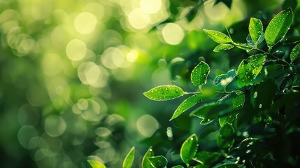 Poster - Green foliage creating bokeh effect