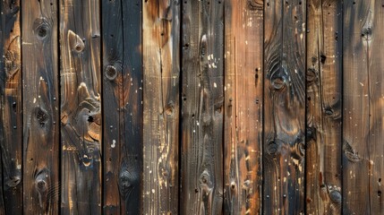 Sticker - Fragment of an Old Wooden Bar Wall with Wood Texture Pattern