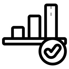 Sticker - statistical growth bar chart with check mark icon