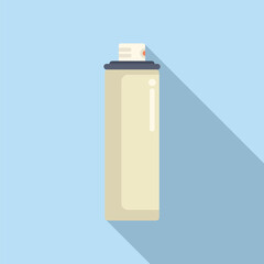 Canvas Print - Spray paint can icon is standing on light blue background, flat style