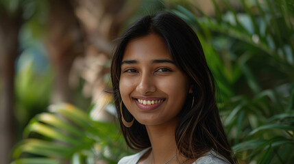 Canvas Print - young indian woman smiling