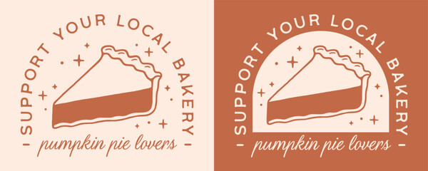 Wall Mural - Pumpkin pie lovers club aesthetic funny quotes shirt design sticker