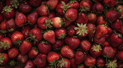 Sticker - Bird s eye view of ripe strawberry