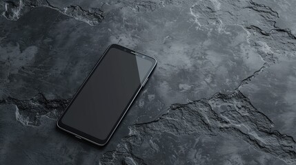 Poster - Mockup of black smartphone with blank screen for app or web design project