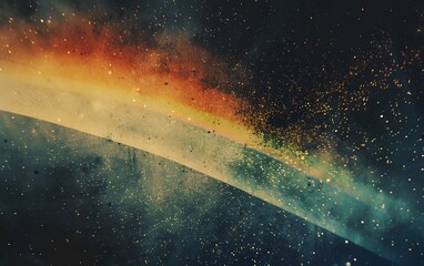 Wall Mural - Grainy Rainbow Aurora Borealis Film Photo