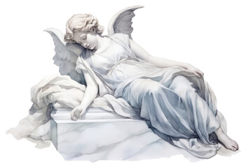 Sticker - PNG Drawing statue sketch angel.