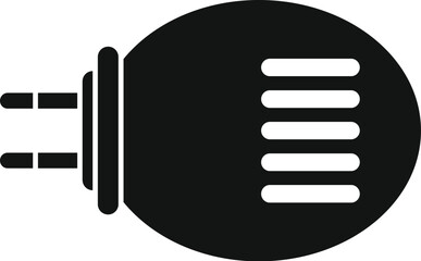 Poster - black simple icon of an electric plug showing power consumption concept
