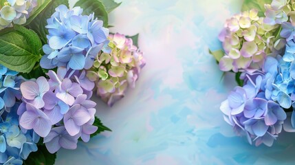 Wall Mural - Subtle hydrangea floral arrangement for summer event invitations